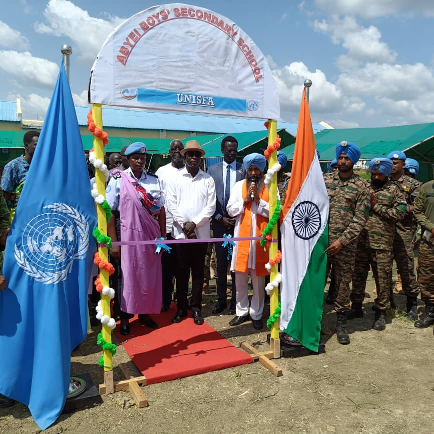 Abyei Ministry of Education receives Six (6) newly Constructed Temporary Classrooms and one (1) office at Abyei Boys Secondary School.